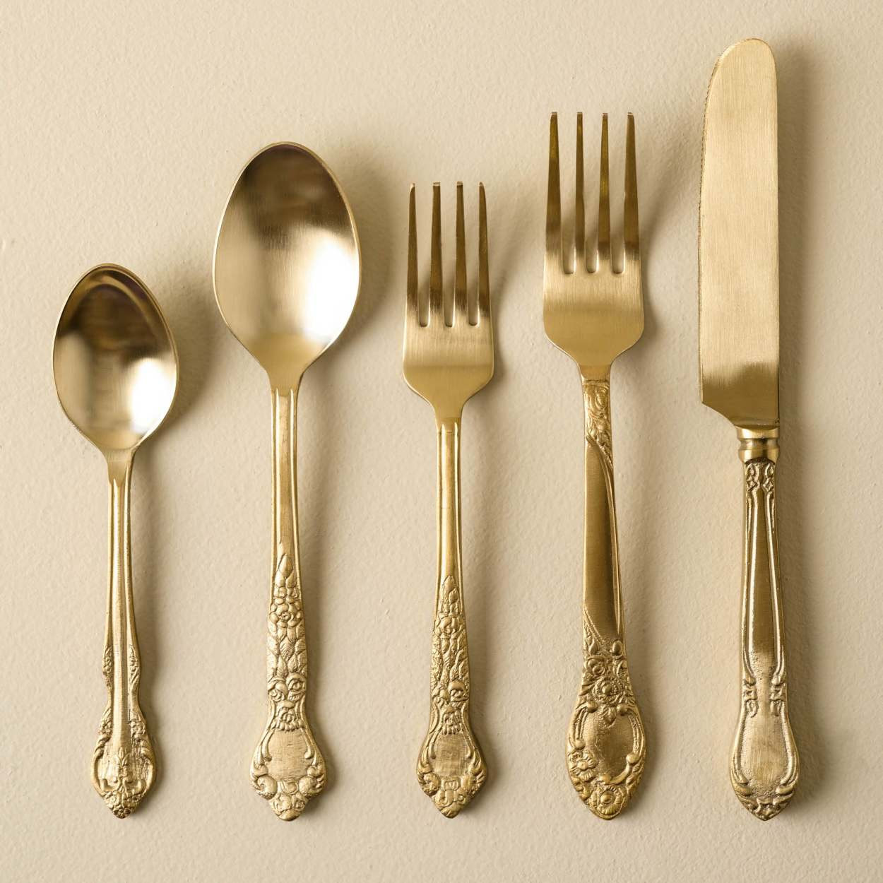 Vintage Inspired Gold Flatware Set of Five | Magnolia