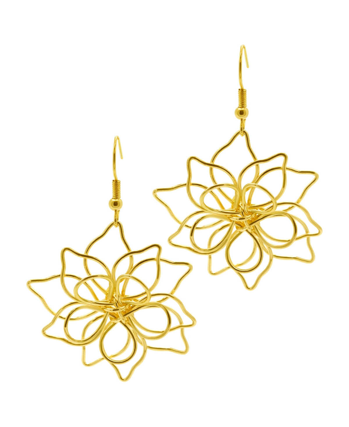 Adornia 14K Gold-Plated Wire Flower Earrings - Gold | Macy's