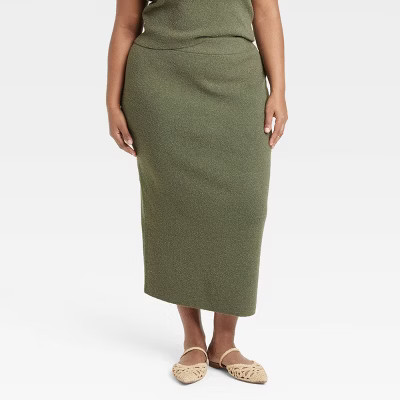 Women's Midi Boucle Sweater Skirt - A New Day™ | Target