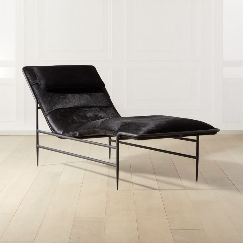 Leder Hide Black Chaise Lounge | CB2 | CB2