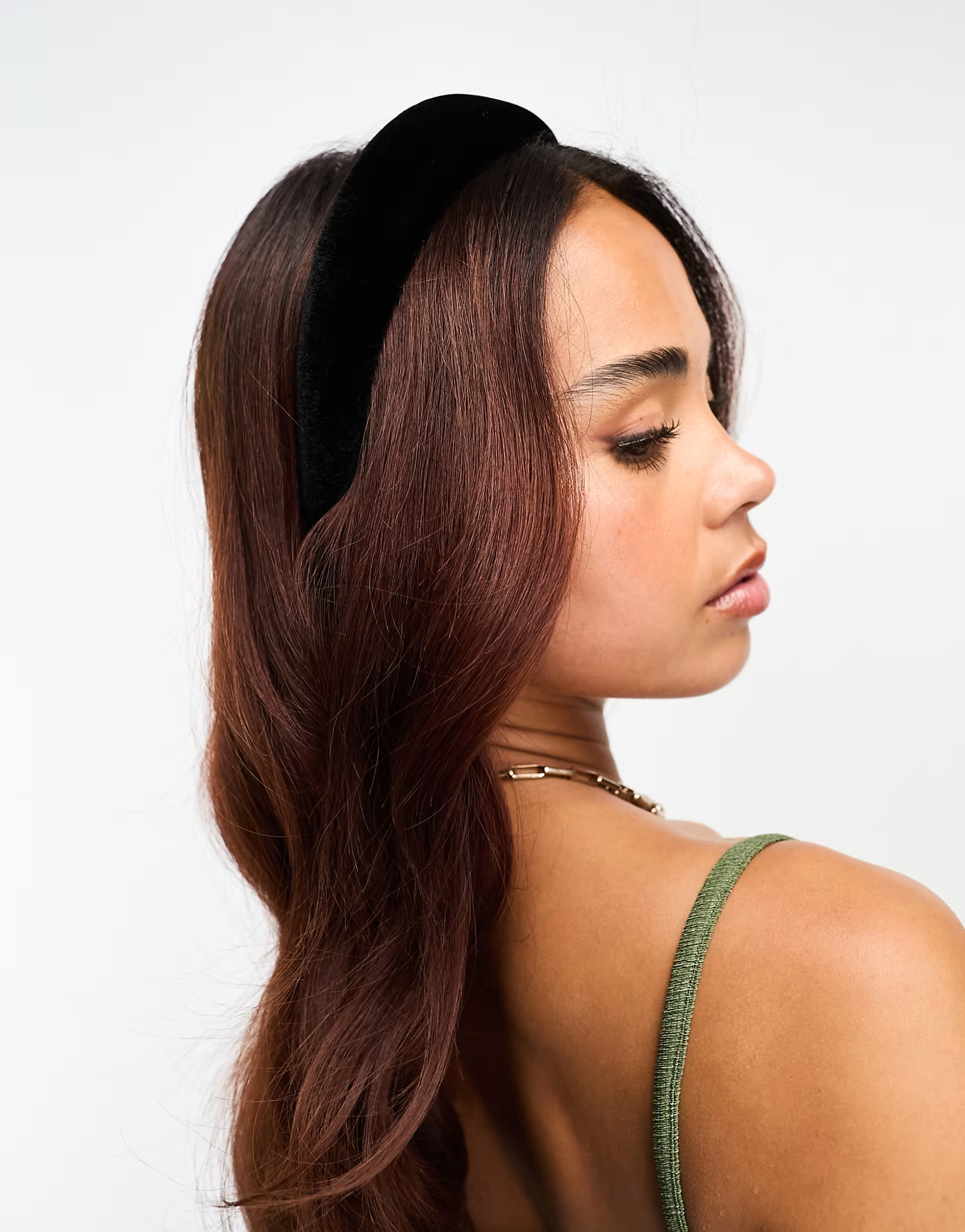 ASOS DESIGN wide padded headband in black velvet | ASOS (Global)