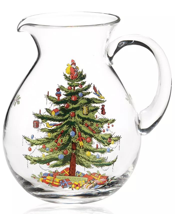 Christmas Tree Glass Pitcher | Macy's
