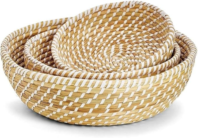 Two's Company 52978 Seagrass Basket Set of 3 | Amazon (US)