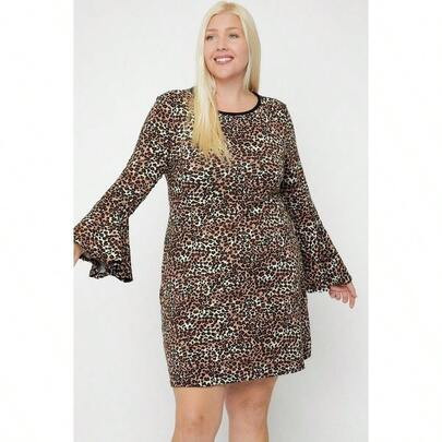 Bell Sleeves Print Dress | SHEIN