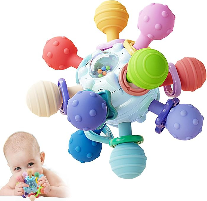 Baby Sensory Montessori Toy - Infant Teething Relief - Teethers for Newborn - Developmental Rattl... | Amazon (US)