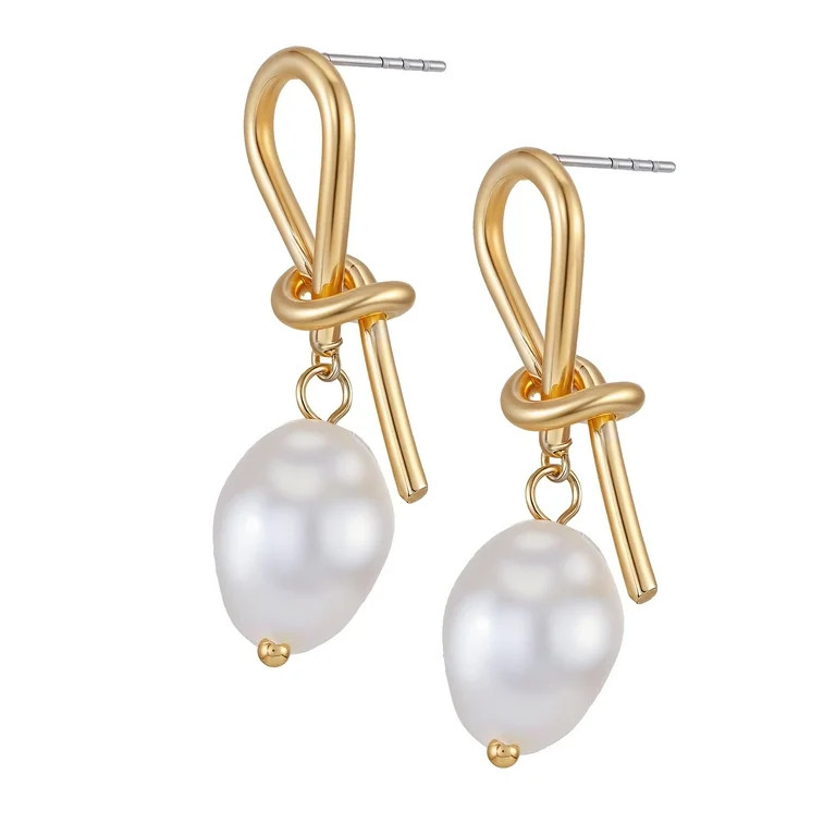 Time and Tru Women's Goldtone Delicate Pearl Stud Earring | Walmart (US)