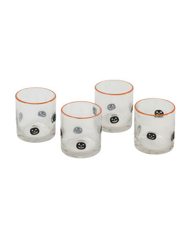 4pk 10oz Jack O Lantern Double Old Fashioned Glasses | Marshalls