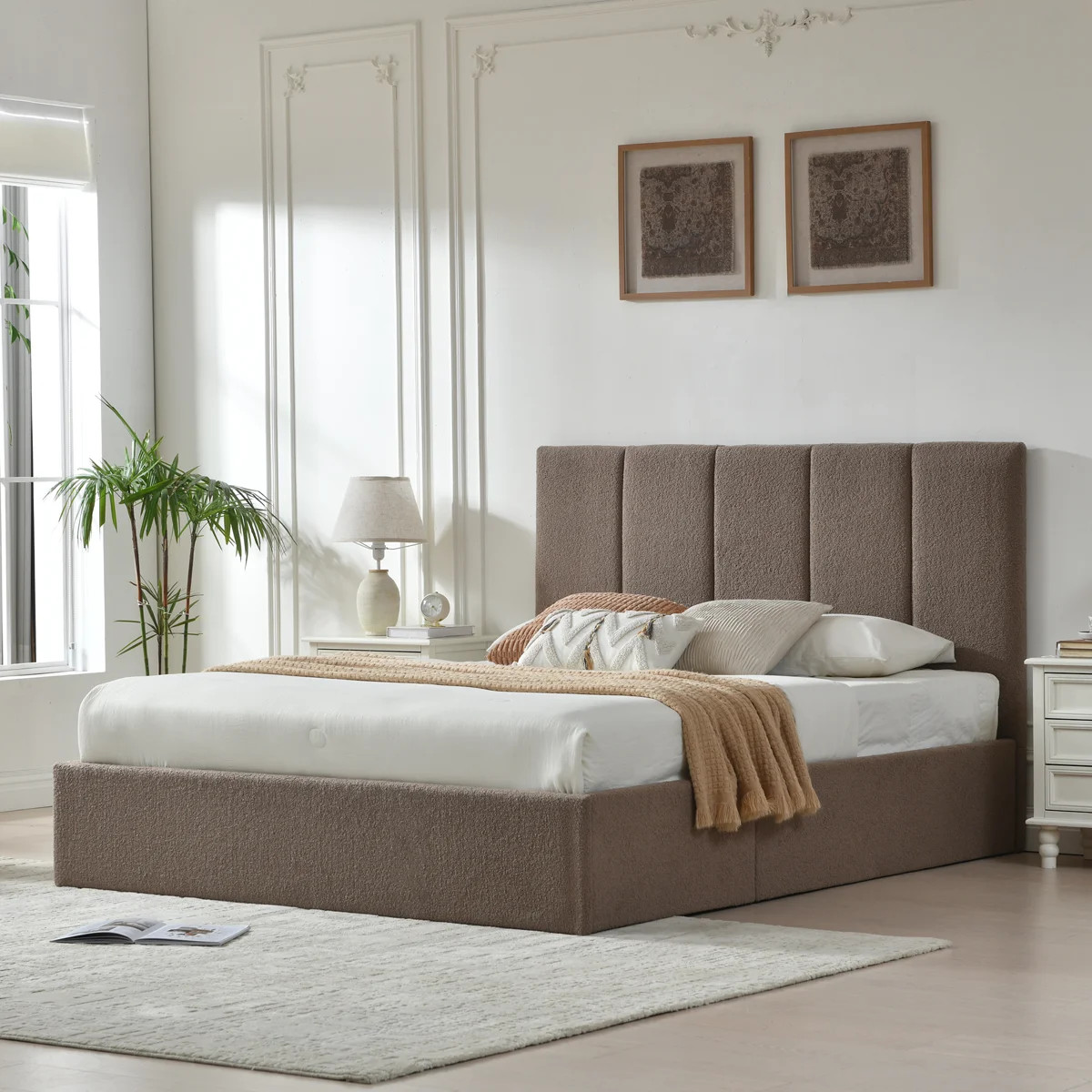 Juanetta Boucle Lift Up Storage Upholstered Platform Bed | Wayfair North America