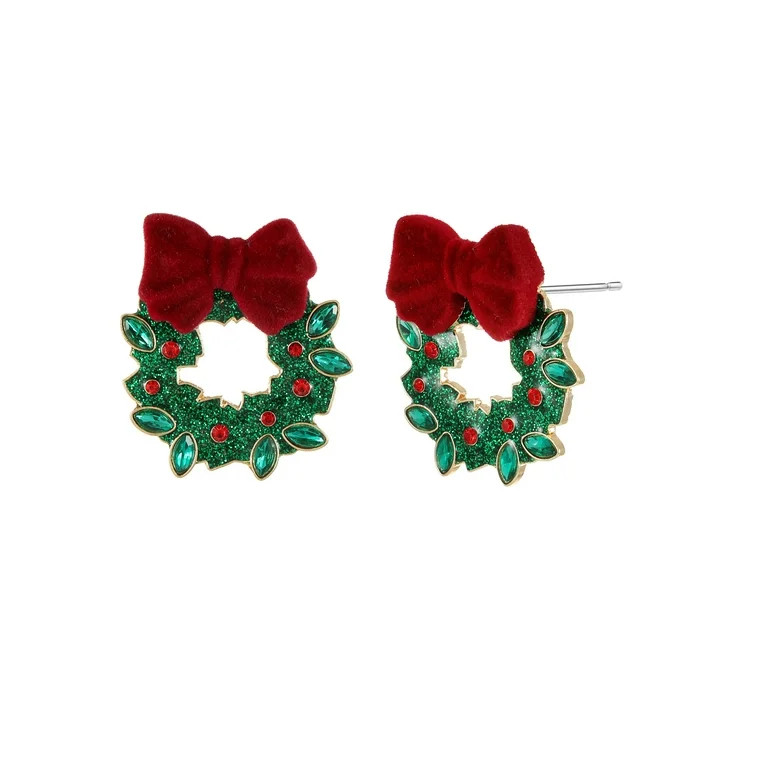 Holiday Time Wreath Earrings, 1 Pair | Walmart (US)