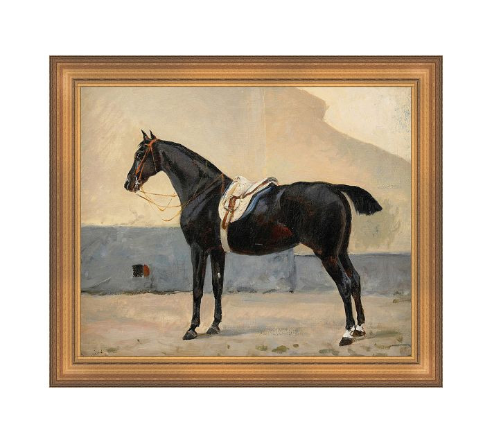 Elegant Midnight Horse Framed Canvas Print | Pottery Barn (US)