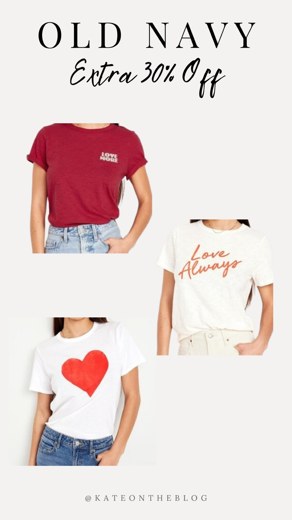 Extra 30% off some Valentines Day shirt options at Old Navy! 

#LTKHoliday #LTKsalealert #LTKSeasonal