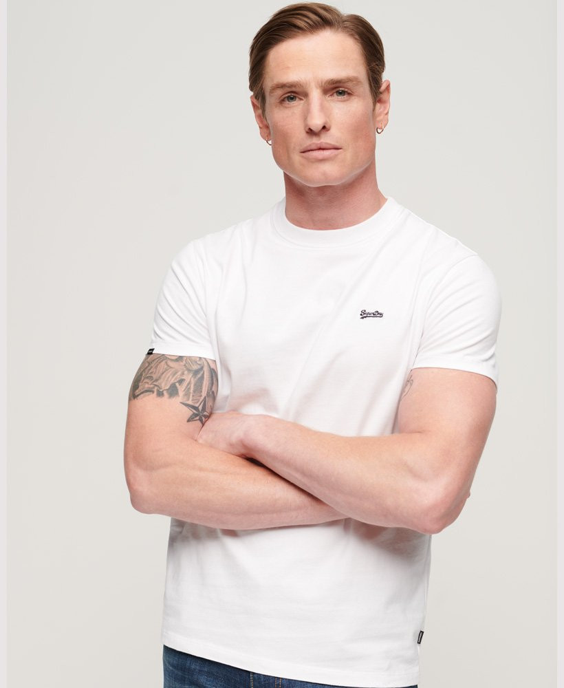 Mens - Organic Cotton Essential Small Logo T-Shirt in White | Superdry UK | Superdry (UK)