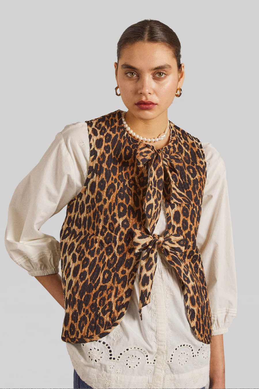tilly gilet - leopard | Damson Madder