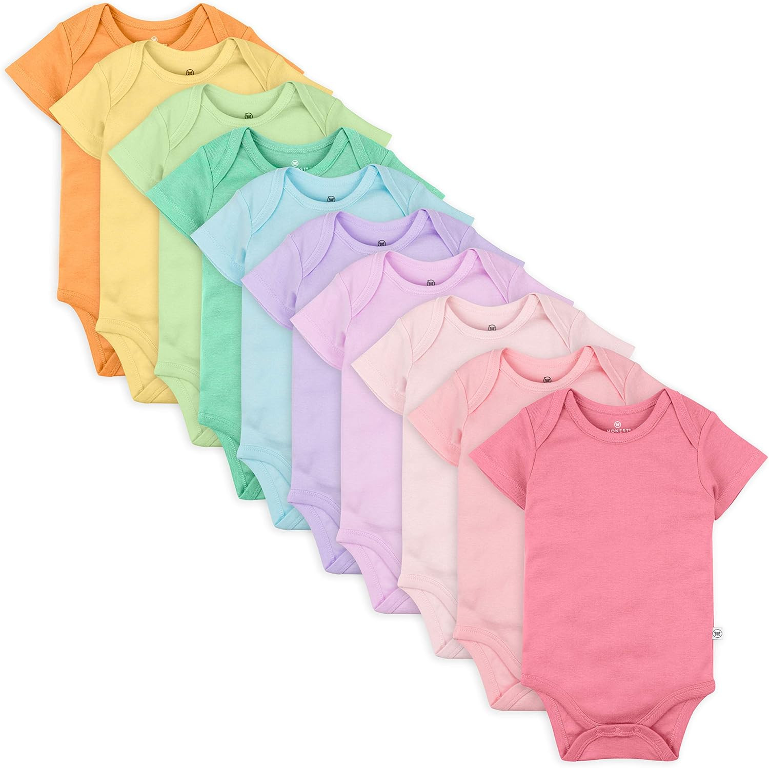 HonestBaby unisex-baby 10-pack Organic Cotton Short Sleeve Bodysuits | Amazon (US)