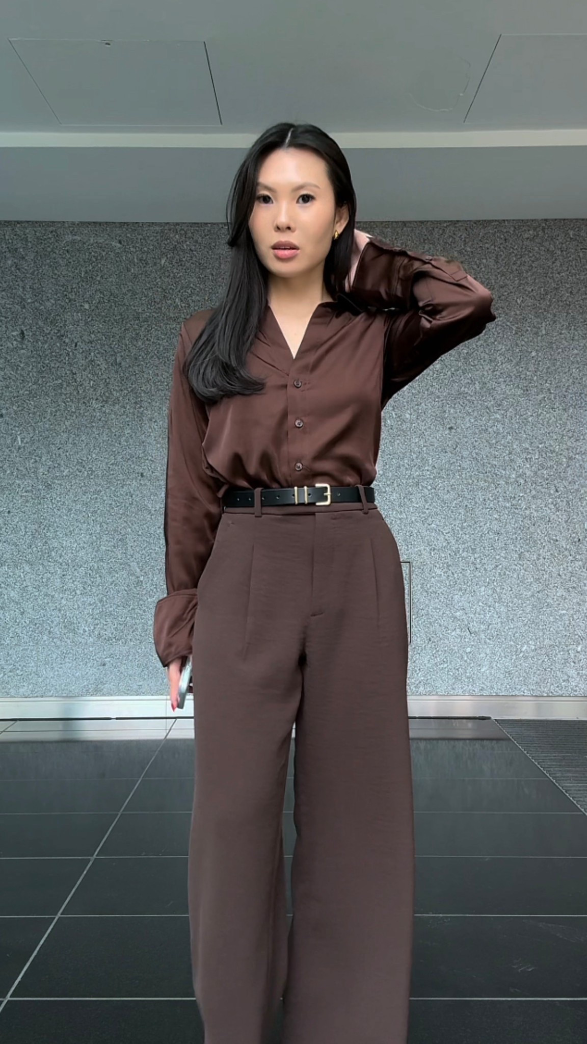Monochrome brown office outfit🤎
blouse XXS, trousers w23 short, belt XS

#LTKeurope #LTKworkwear #LTKuk
