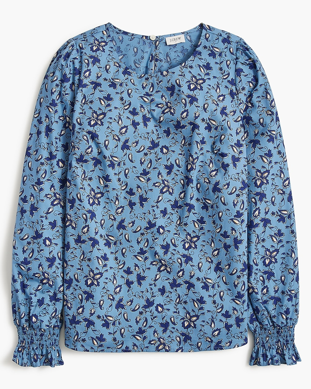 Long-sleeve printed poplin blouse | J.Crew Factory