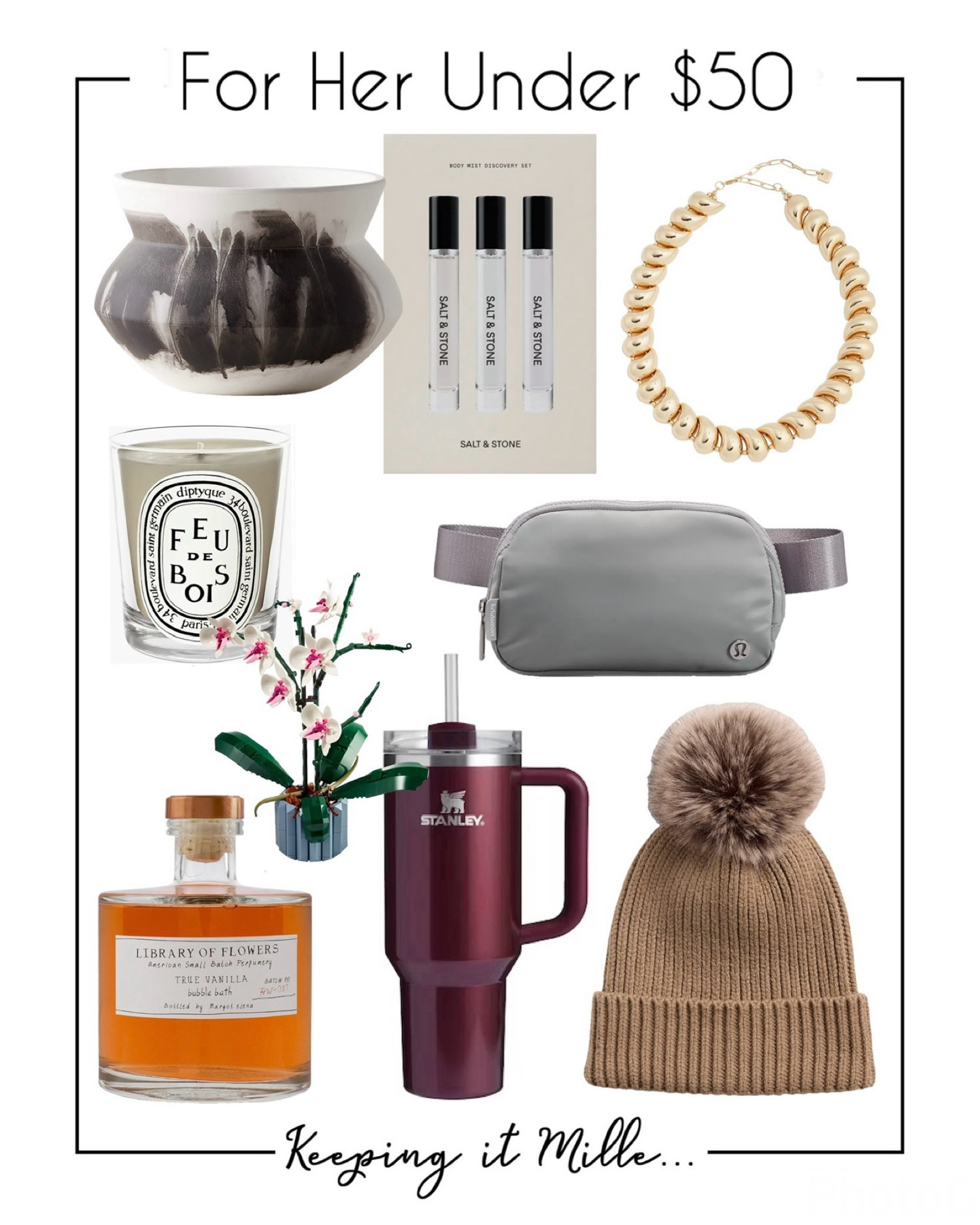 Gifts for her for under $50. Salt & Stone, bubble bead necklace, vase,  diptyque candle, lululemon belt bag, Stanley Quencher

Christmas, Hanukkah, Kwanzaa presents 

#LTKFindsUnder50 #LTKHoliday #LTKGiftGuide