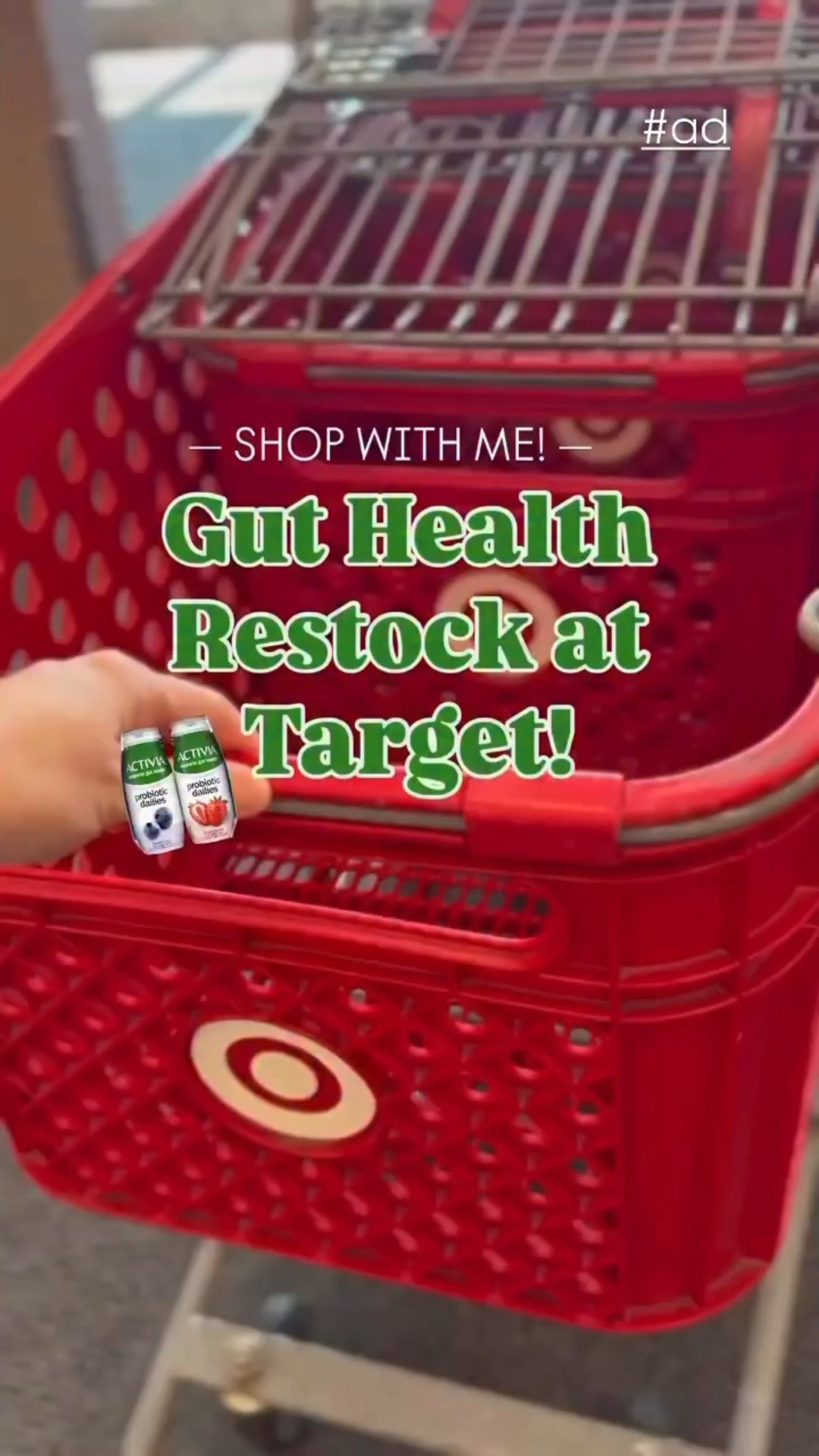 #ad Just made an Activia run at @target 🎯 Stocked up on my favorites for the #Activia Gut Health Challenge — 2 Activia yogurts a day for 14 days as part of a balanced diet! 💚

The best part? Spend $15 on Activia products and get a $5 gift card! (8/25–10/12). http://guthealthchallenge.activia.us.com

Billions of live & active probiotics, easy, delicious, and convenient — My gut is supported, and so am I! 🙌

#TargetPartner #ad #guthealth #activia #target @target @activiaus 
*Enjoying Activia twice a day for two weeks as part of a balanced diet and healthy lifestyle may help reduce the frequency of minor digestive discomfort, which includes gas, bloating, rumbling, and abdominal discomfort.*