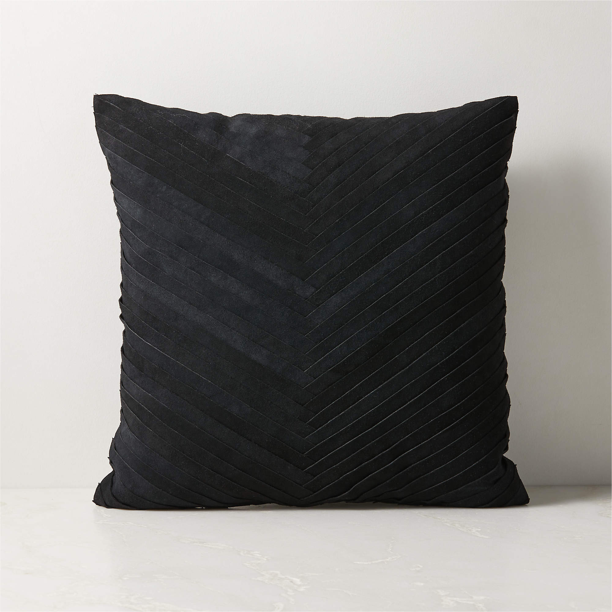Kerro Black Woven Suede Throw Pillow with Down-Alternative Insert 18"x18" + Reviews | CB2 | CB2