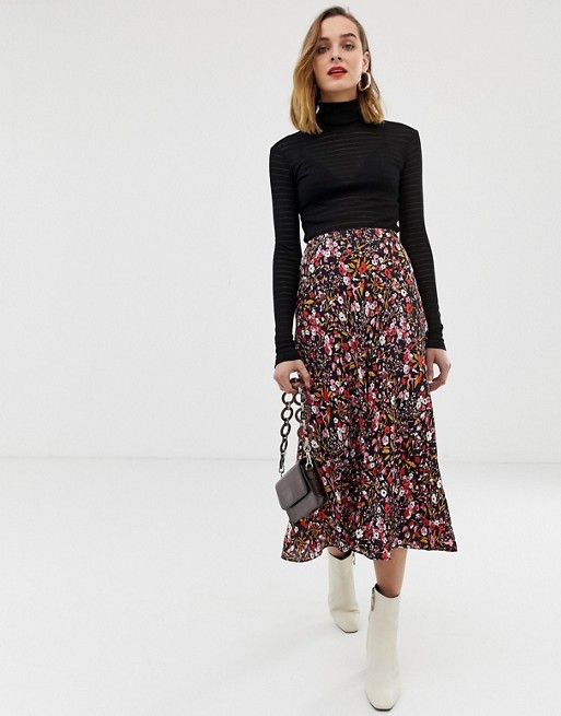 Whistles floral meadow bias cut midi skirt | ASOS US