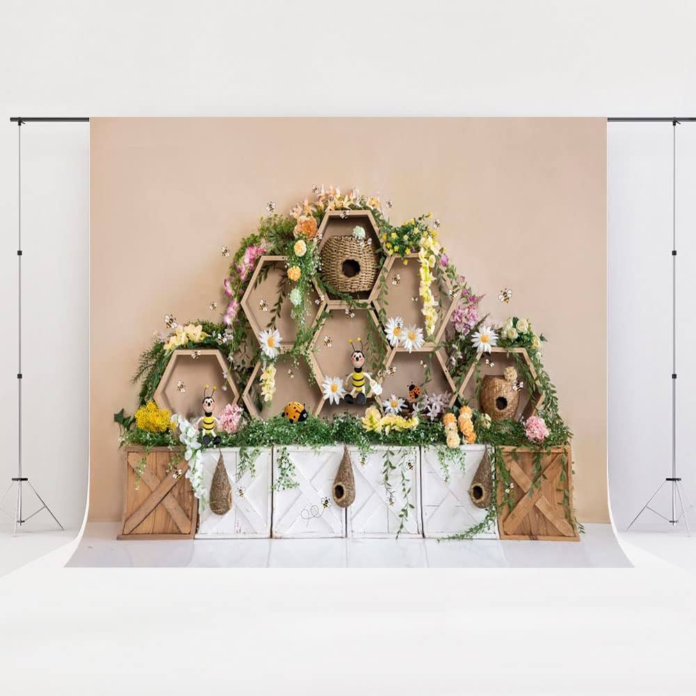 Kate 7x5ft/2.2x1.5m Spring Beehive Backdrop Flower Garden Digital Printed Fabric Background Photo... | Amazon (US)
