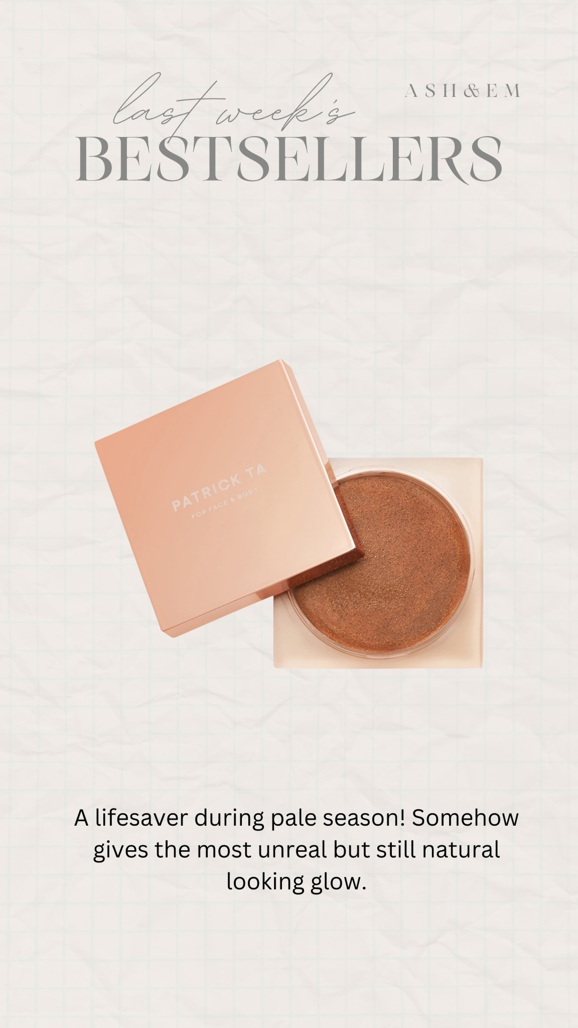 A pale season must have!

best selling beauty, patrick ta beauty, bronzing oil, bronzing balm

#LTKGiftGuide #LTKBeauty