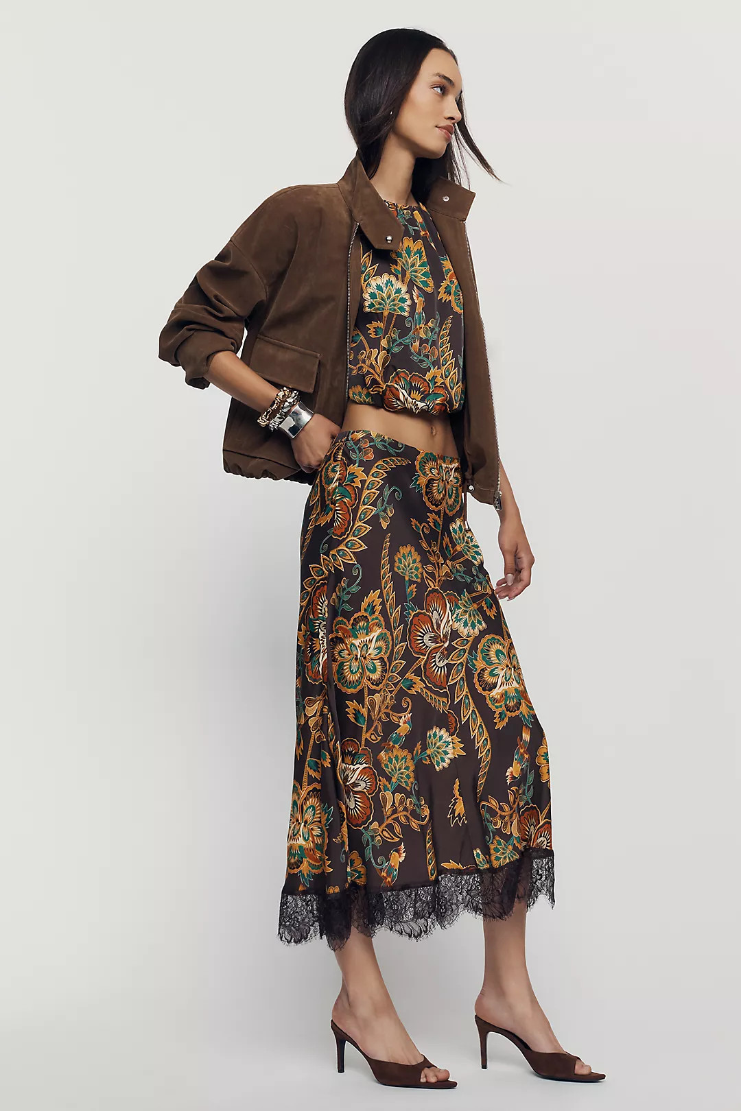 Farm Rio x Anthropologie Lace Trim Skirt | Anthropologie (US)