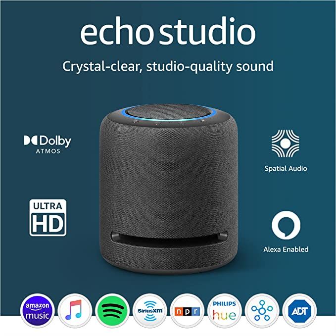 Echo Studio | Our best-sounding smart speaker ever - With Dolby Atmos, spatial audio processing t... | Amazon (US)