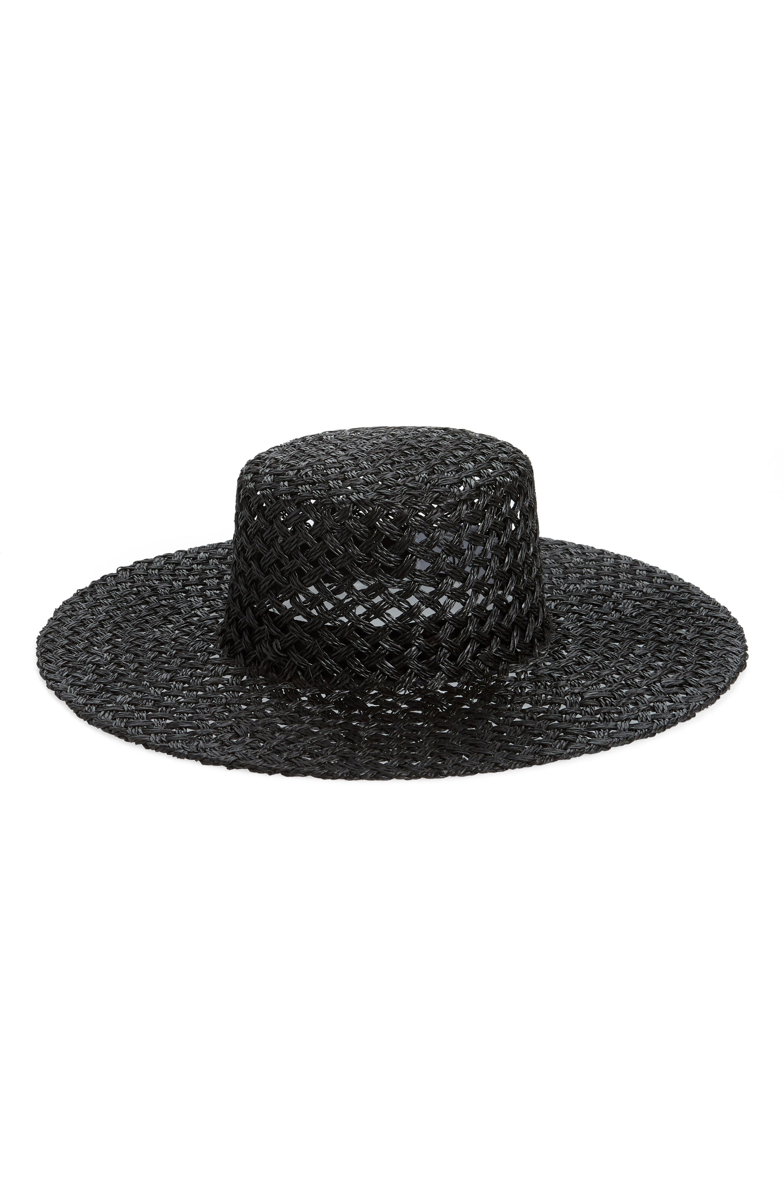 Sunnydip Noir Wide Brim Woven Hat | Nordstrom