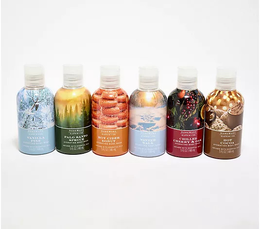 HomeWorx by Slatkin + Co. S/6 (5oz) Hydrating Body Wash Set - QVC.com | QVC
