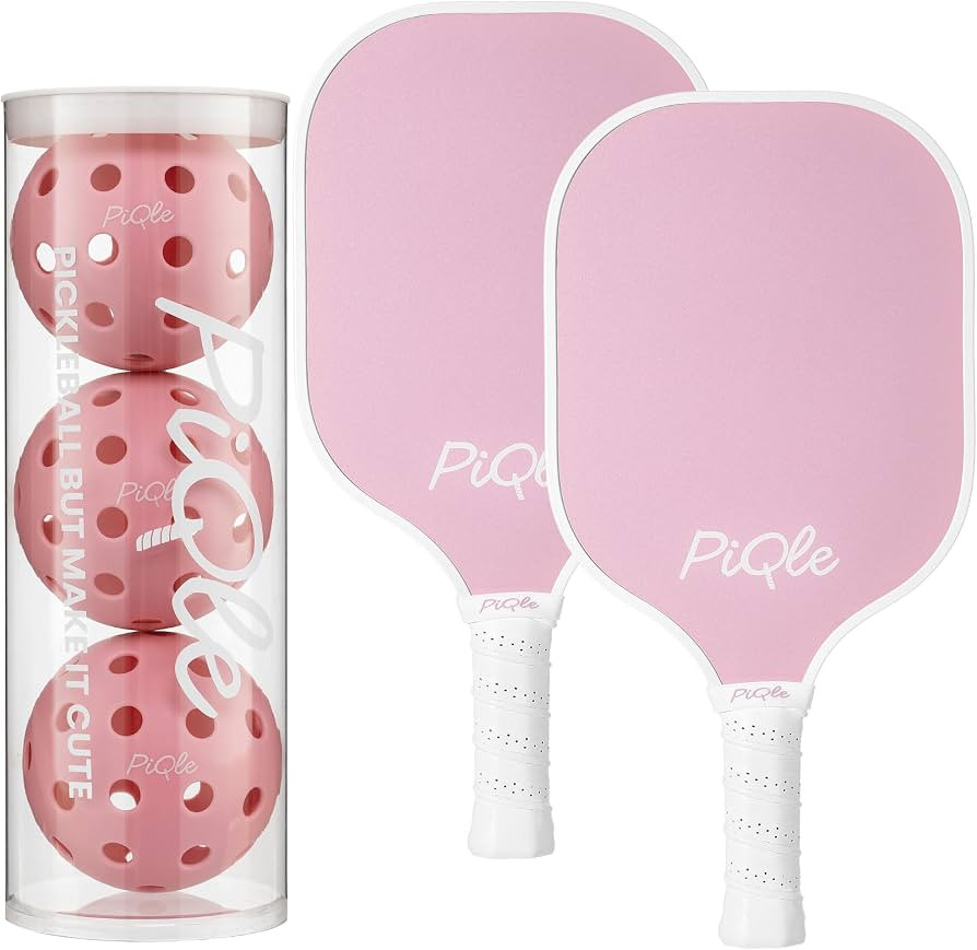 Cute Pickleball Paddles Set of 2 Pink Pickleball Paddle, 2 Pickleball Rackets 4 Balls Fiberglass ... | Amazon (US)