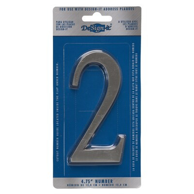 DeSign-it  4-3/4-in Satin Nickel Number 2 | Lowe's