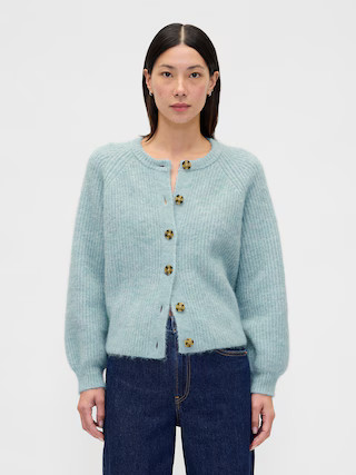 Fuzzy Shaker Stitch Cardigan | Gap (US)
