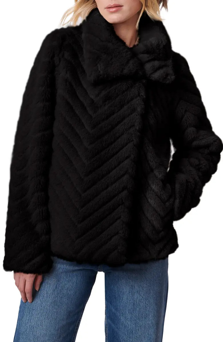 Chevron Quilted Faux Fur Jacket | Nordstrom