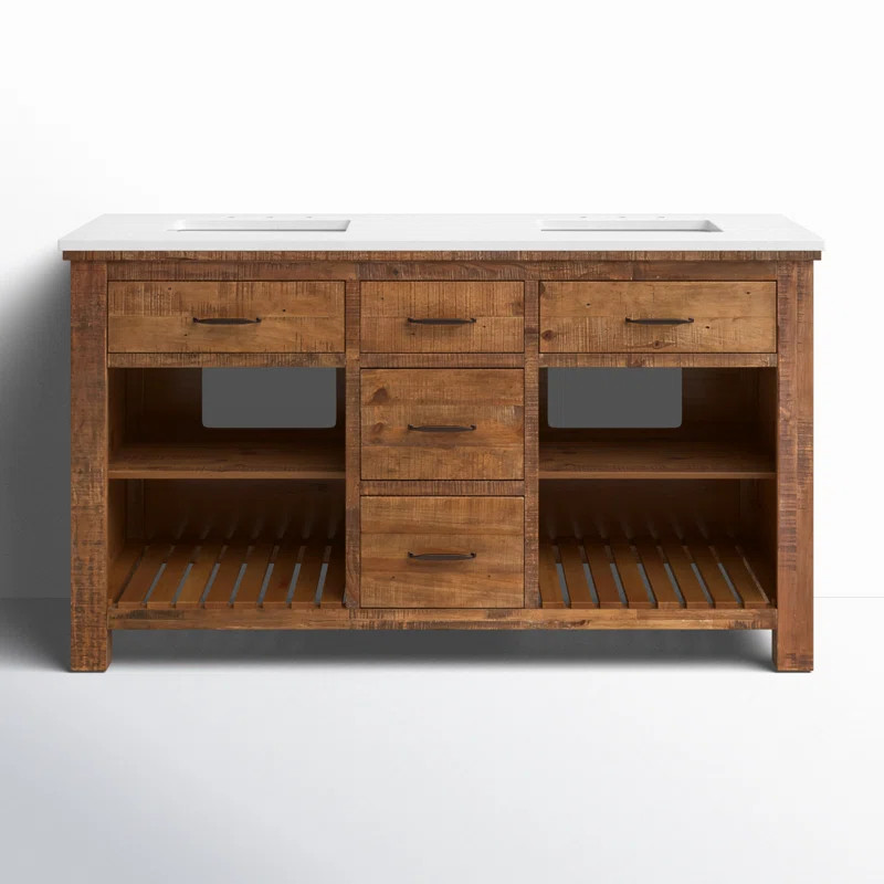 Marlie 60'' Double Bathroom Vanity with Quartz Top | Wayfair North America