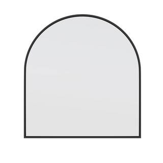 Glass Warehouse 30 in. W x 32 in. H Framed Arched Bathroom Vanity Mirror in Black-MF-ARC-32X30-B ... | The Home Depot