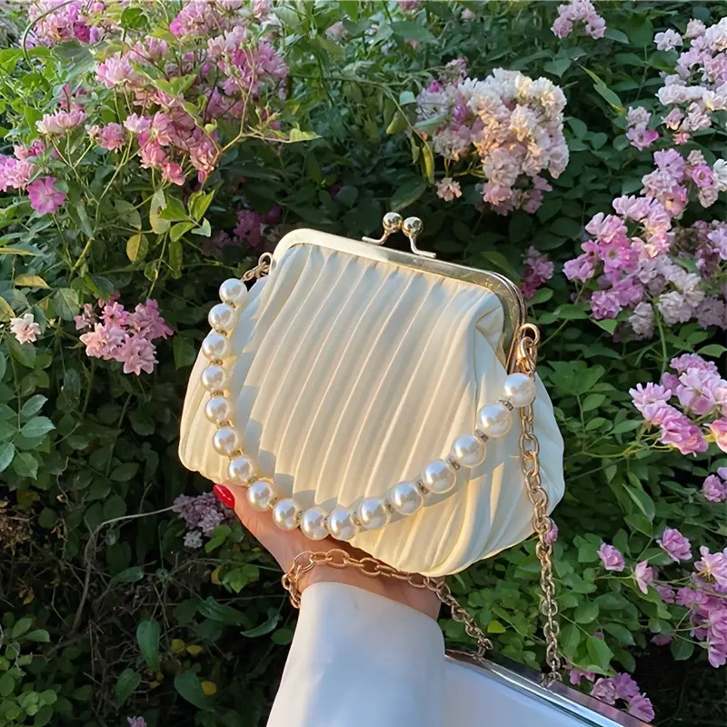Mini Elegant Frame Bag Classic Pearl Decor Dinner Clutch - Temu | Temu Affiliate Program