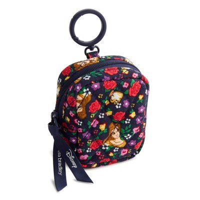 Vera Bradley Women's Disney Princesses Cotton Large Essential Earbud Bag Charm Belle Rose Floral | Target