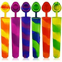 Silicone Ice Pop Molds Set of 6, Mold Colored Rainbow Swirl Ice Popsicle Mold Maker with Attached... | Walmart (US)