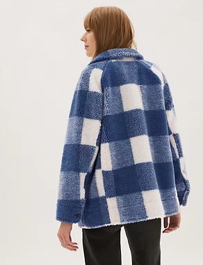 New     M&S Collection  Teddy Checked Shacket  Product code: T494426 | Marks & Spencer (UK)