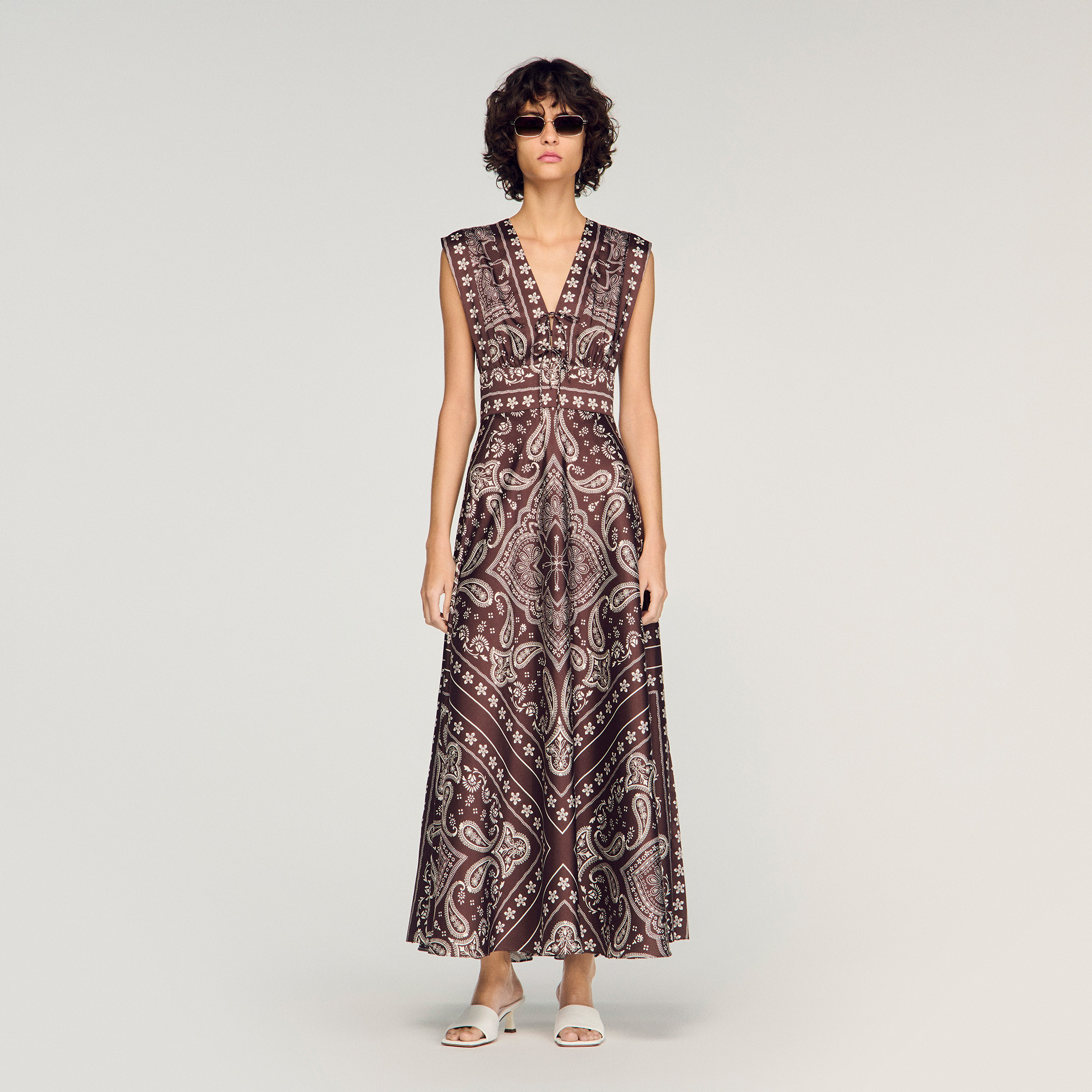 Bandana-print maxi dress | Sandro US | Sandro-Paris US