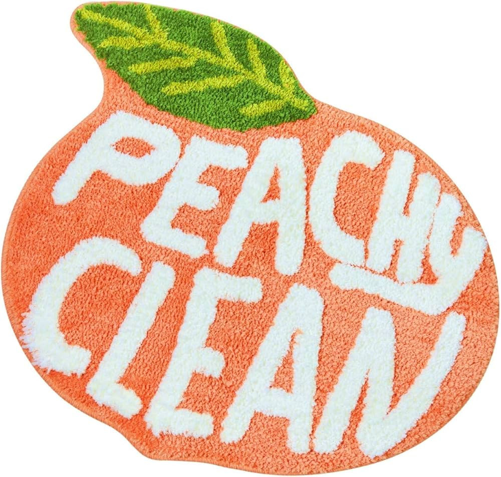 Peach Clean Bath Mat, Decor Door Mat Bathroom Area Rug Peachy, Soft & Absorbent Plush Coral Fabri... | Amazon (US)