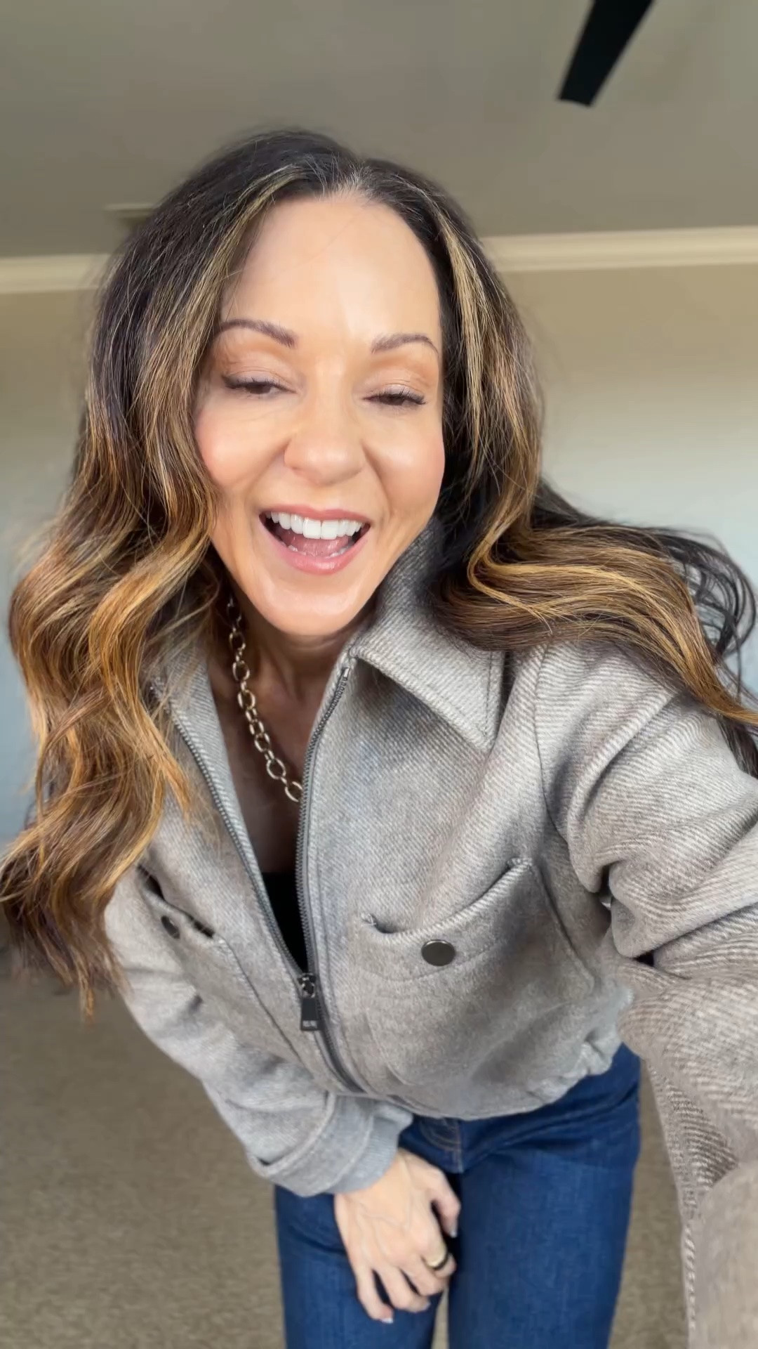 50% off, plus an additional 15% off! 
A little something different for fall! 🍂 This twill bomber jacket from LOFT is a fun alternative to a cardigan. Love the relaxed, casual look with jeans!

For reference: I’m 5’1”, 106 lbs. Wearing XXS. Unaltered.

LOFT twill jacket, bomber jacket, fall jackets for women, casual fall outfits, petite fashion, fashion over 50, fall layering, everyday style