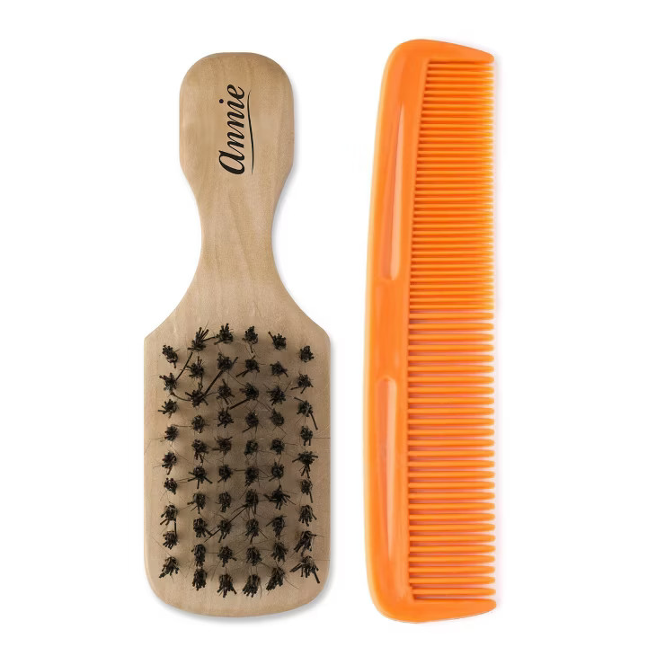 Annie International Hard Mini Wooden Club Hair Brush with Comb - Brown | Target