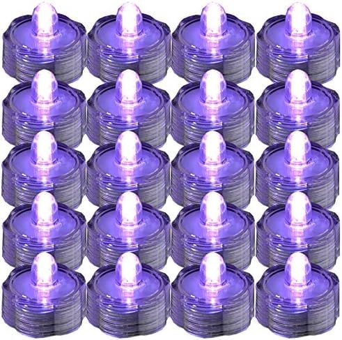 JYtrend Super Bright LED Floral Tea Light Submersible Lights for Party Wedding (Purple, 60 Pack) | Amazon (US)