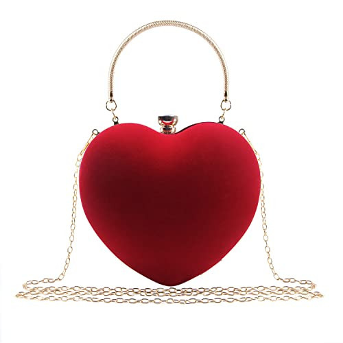 LUI SUI Women Heart Purse Wedding Party Evening Bag Cute Heart Shaped Clutch Small Cocktail Prom Tote Handbag | Amazon (US)