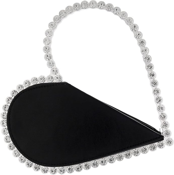 Women's Evening Clutch Bag, Heart Rhinestone Diamond Clutch Purse Wedding Party Purse Handbag for... | Amazon (US)