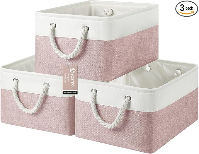 Large Storage Baskets- 15.7x11.8x8.26 inch Storage Bins for Shelves and Closet Organizing, Foldab... | Amazon (US)