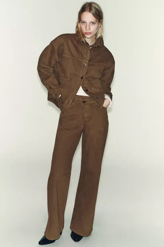 Z1975 WIDE LEG CROSSED HIGH-WAIST JEANS | Zara US