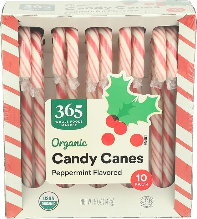 365 by Whole Foods Market, Organic Candy Canes, Peppermint Flavored, 5 Ounce | Amazon (US)